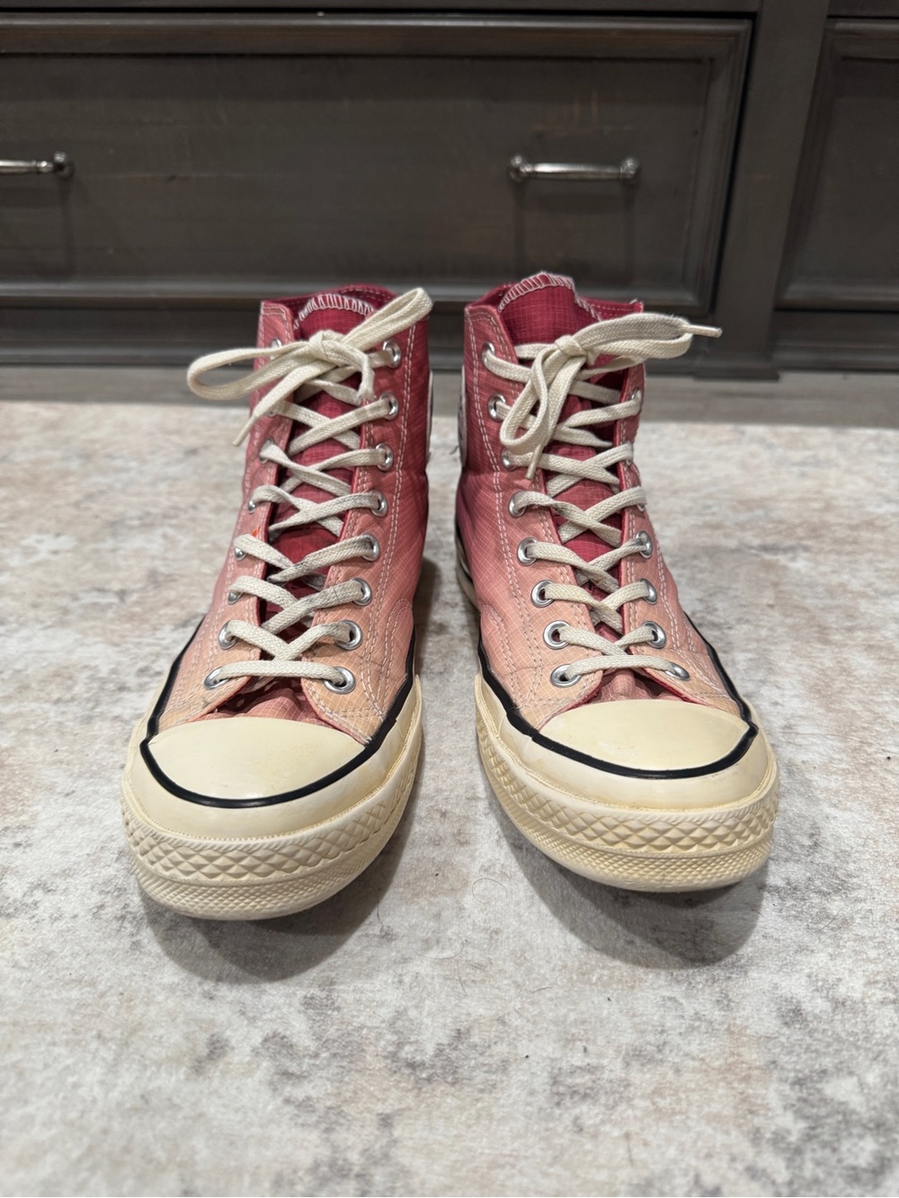 Converse High-Top Platform Sneakers in Pink Ombre